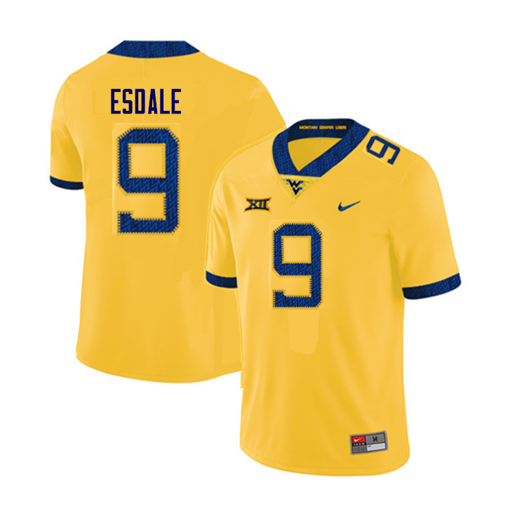 Men #9 Isaiah Esdale West Virginia Mountaineers College Football Jerseys Sale-Yellow - Click Image to Close